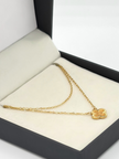 Cadena trebol diamantado aro seguido Oro amarillo 18k 3,60 Gr / 1,0 mm / 50 Cm Broche 0,25