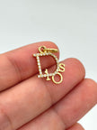 Dije Dios circones blancos Oro amarillo 18k 1,04 Gr / 1 Cm