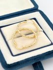 Candonga Cuadradas rayadas  Oro amarillo 18k 1,57 Gr / 1,5 Cm