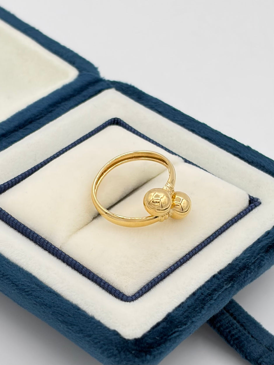 Anillo Tu y yo  Oro amarillo 18k / Talla 6 / 2,43 Gr