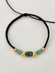 Pulsera tejida 2BL #6 2BLR #5 murrallas hilo negro Oro amarillo 18k 0,65 Gr