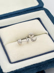 Topos luna circones blancos Oro amarillo 18k 0,65 Gr / 4 mm