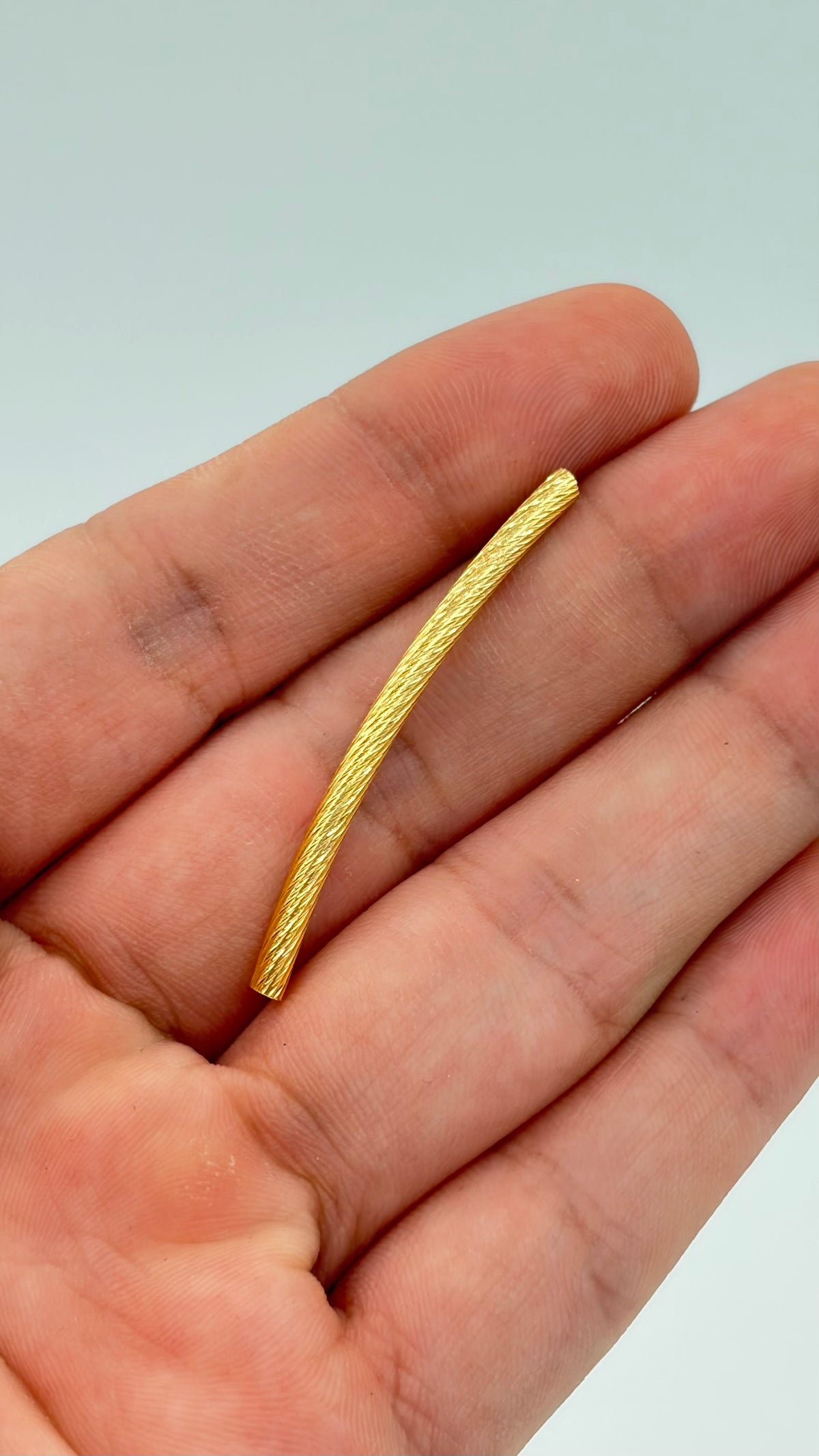 Herraje centro diamantado entorchado Oro amarillo 18k 0,42 Gr / 4 Cm