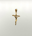 Dije cruz curva cristo Oro amarillo 18k 1,22 Gr / 3,0 Cm