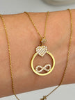 Cadena It aro seguido con dije corazon y infinito casting Oro amarillo 18k 2,96 Gr / 0,88 mm / 45 Cm