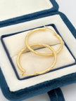 Candonga Semi entorchada diamantada Oro amarillo 18k 1,82 Gr / 2,9 Cm