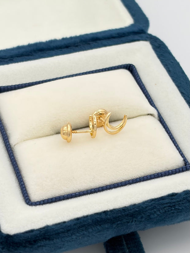 Topos luna hueca Oro amarillo 18k 0,70 Gr / 6 mm
