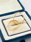 Candonga Redonda plana lisa doble Oro amarillo 18k 1,71 Gr / 2 Cm