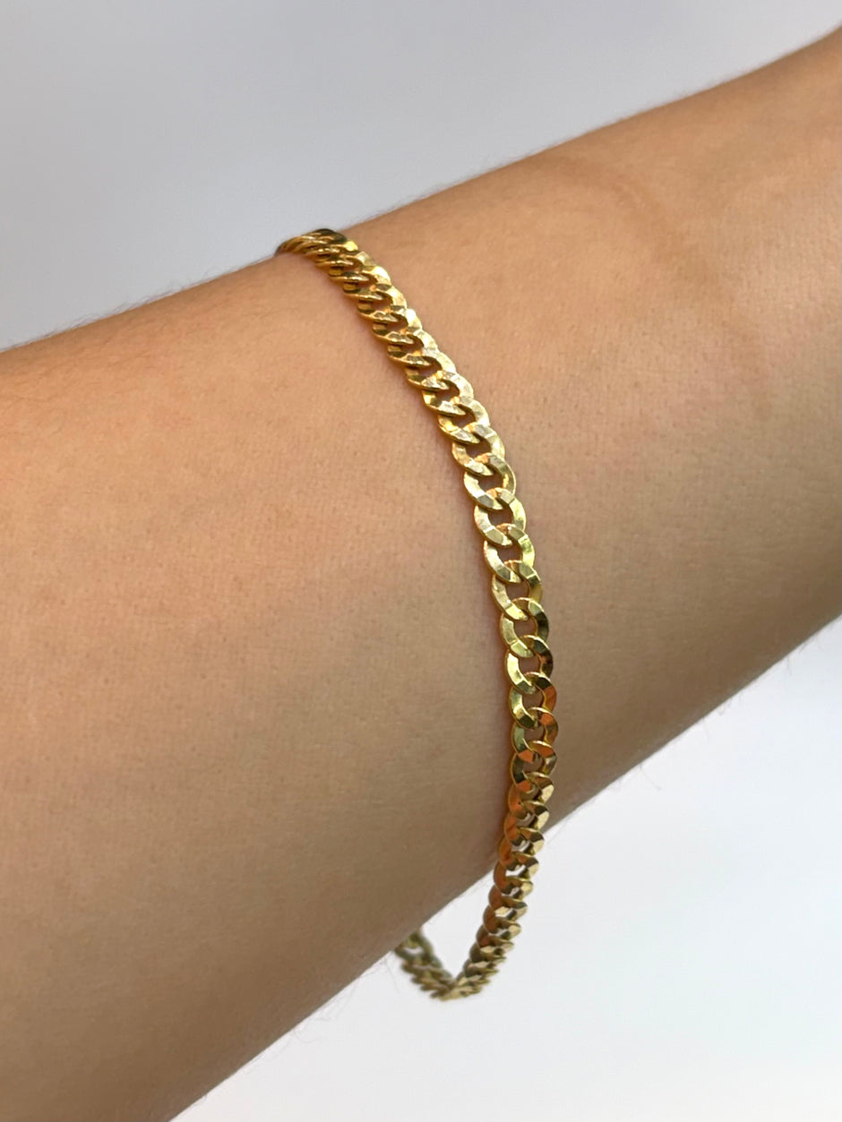 Pulso It mini cubana Oro amarillo 18k +1 / 3,03 Gr / 4 mm / 19,3 Cm