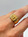 Anillo Troquelado Cristo Oro amarillo 18k / Talla 7/2 / 3,84 Gr