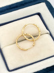Candonga delgada diamantada Oro amarillo 18k 0,75 Gr / 1,5 Cm