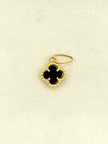 Dije Trebol mini negro Oro amarillo 18k 0,80 Gr / 1 Cm