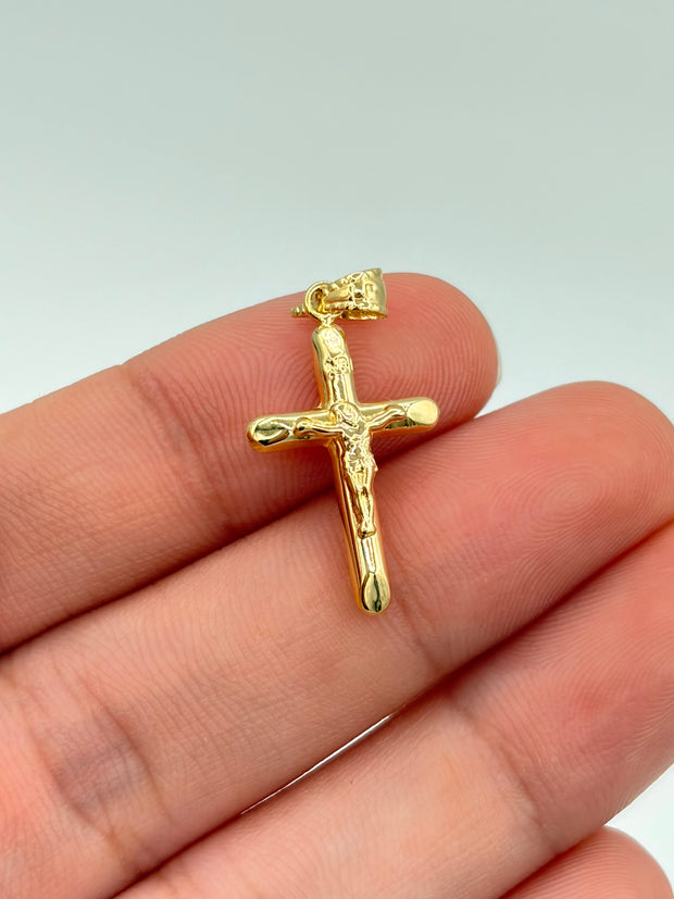 Dije Cruz cristo Oro amarillo 18k 0,62 Gr / 1,2 Cm