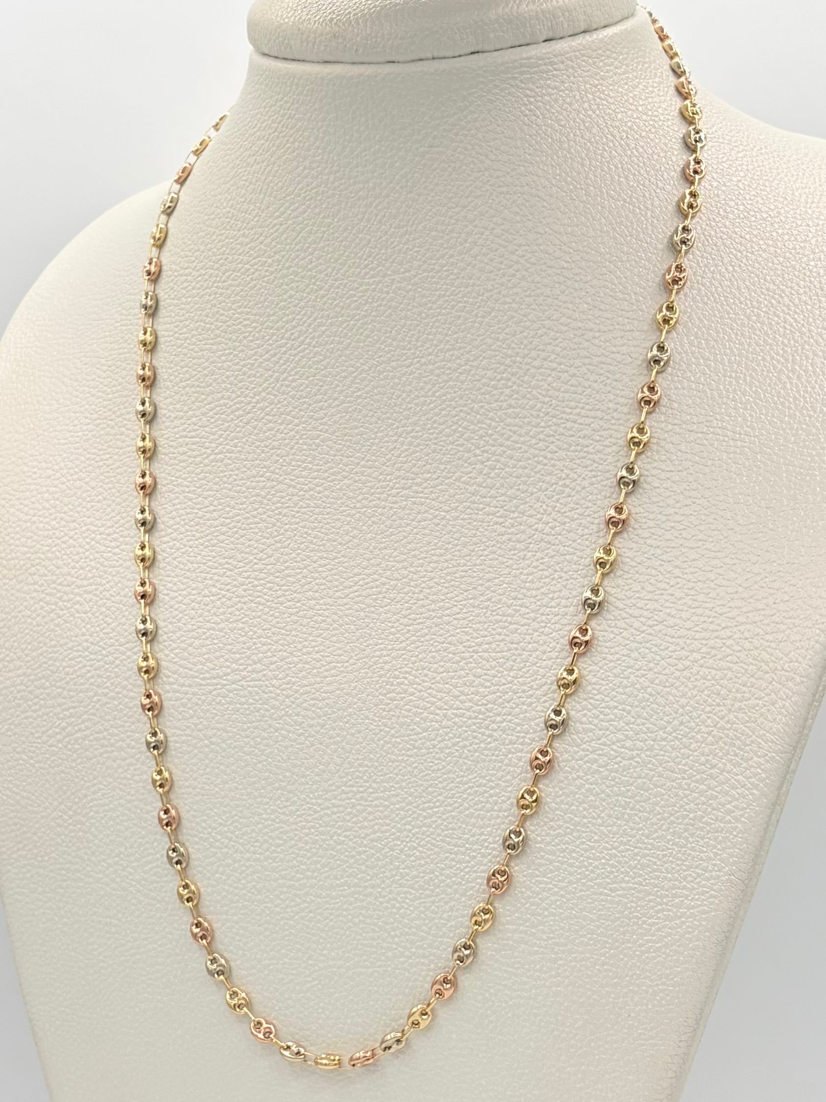 Cadena eslabon gc Tres oros 18k 9,44 Gr / 4 mm / 60 Cm Broche 0,15