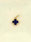 Dije Trebol morado Oro amarillo 18k 1,24 Gr / 1 Cm
