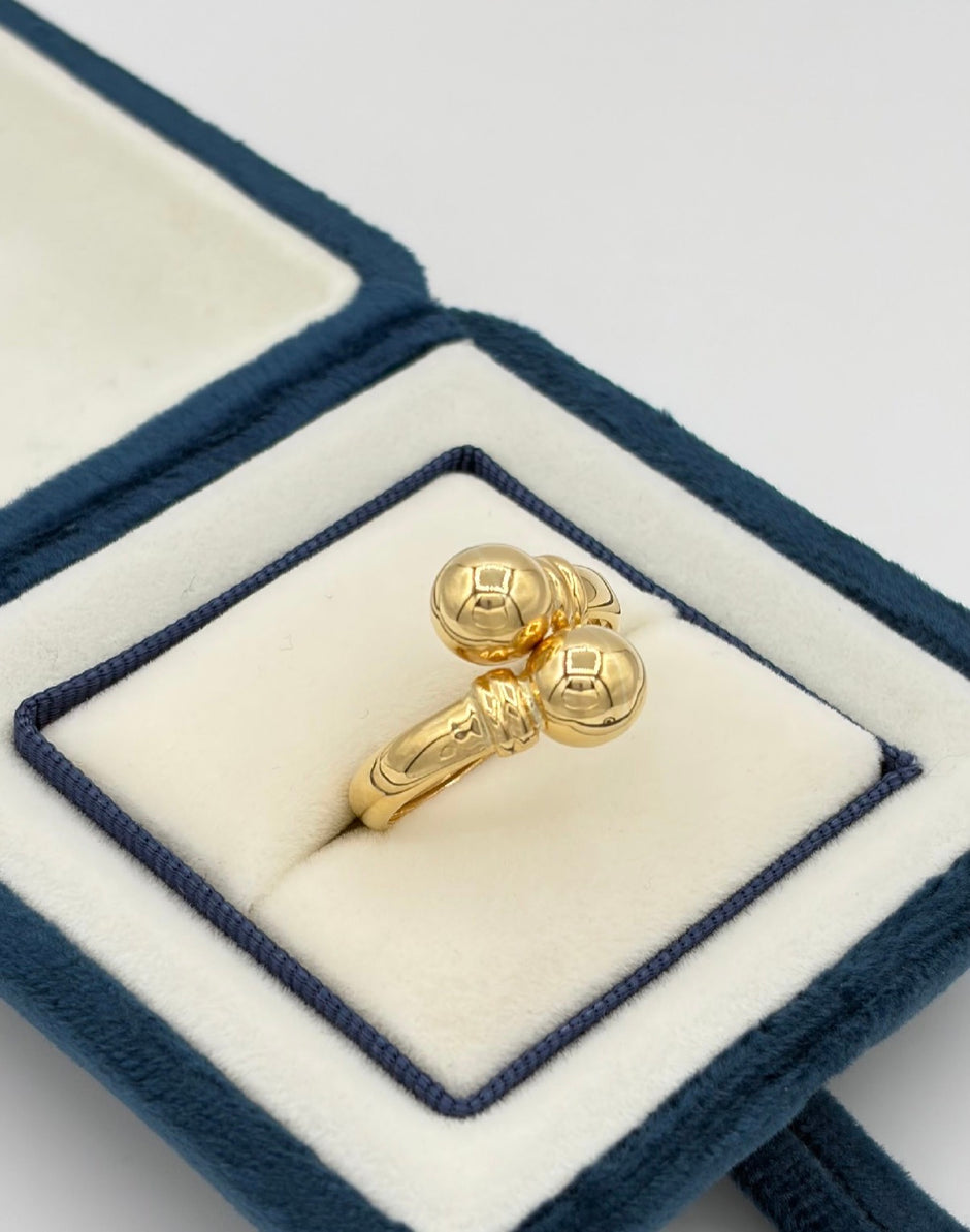 Anillo Tu y yo  Oro amarillo 18k / Talla 7 / 2,78 Gr