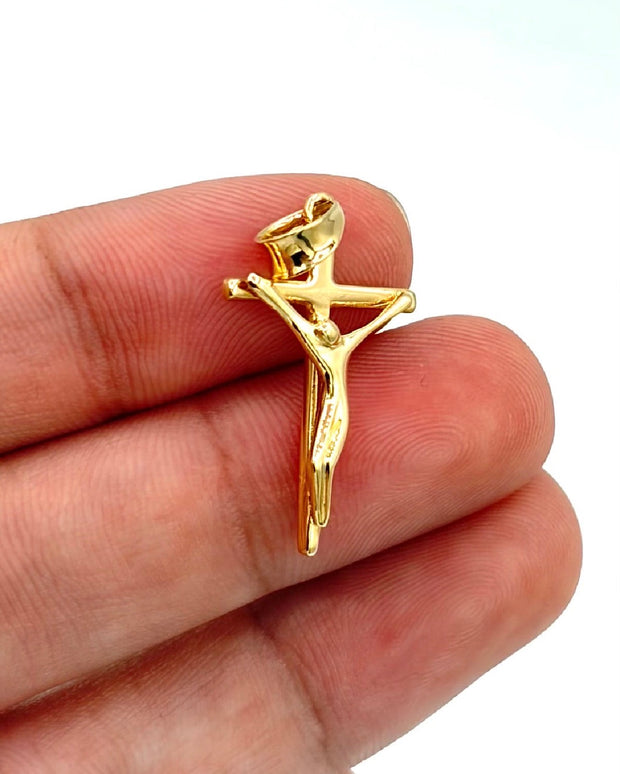 Dije Cruz cristo Oro amarillo 18k 1,08 Gr / 1,5 Cm