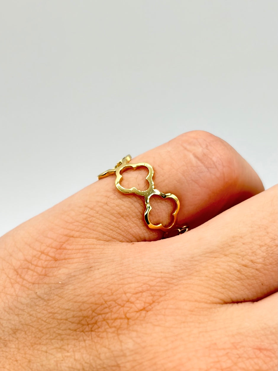 Anillo Silueta de trébol Oro amarillo 18k / Talla 4/2 / 1,10 Gr