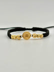 Pulsera tejida herraje rolex 2BD #6 4BD #5 hilo negro Oro amarillo 18k 1,45 Gr