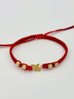 Pulsera tejida herraje san miguel arcangel 4BD #4 hilo rojo Oro amarillo 18k 0,50 Gr
