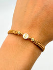 Pulsera tejida letra S 2BD #5 Oro amarillo 18k 0,15 Gr