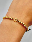 Pulsera tejida herraje rolex 10BD #4 10BD #3 hilo negro Oro amarillo 18k 2,60 Gr
