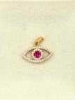 Dije Ojo circones  Oro amarillo 18k 1,77 Gr / 2 Cm