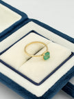 Anillo esmeralda cuadrada Oro amarillo 18k / Talla 5/2 / 1 Gr