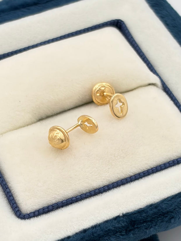 Topos cruz medalla  Oro amarillo 18k 0,70 Gr / 4 mm