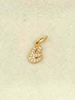 Dije Inicial E cursiva circones  Oro amarillo 18k 0,74 Gr / 0,7 mm