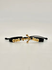 Pulsera tejida herraje ancla 4BL #5 2BD #5 hilo negro Oro amarillo 18k 2,0 Gr