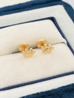 Topos garritas circon blanco Oro amarillo 18k 0,79 Gr / 8 mm