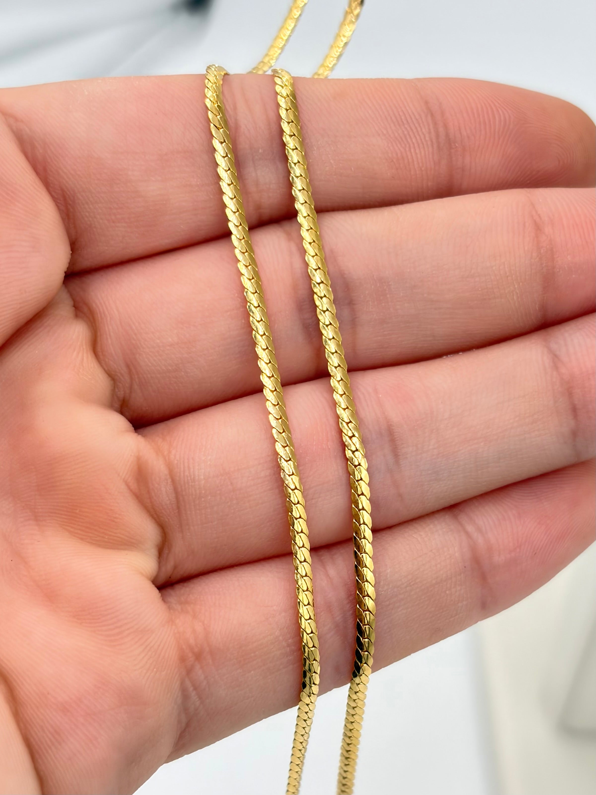 Cadena It cubana plana seguida Oro amarillo 18k 3,30 Gr / 2 mm / 60 Cm