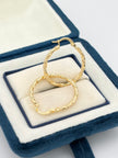 Candonga Cuadradas rayadas  Oro amarillo 18k 1,57 Gr / 1,5 Cm