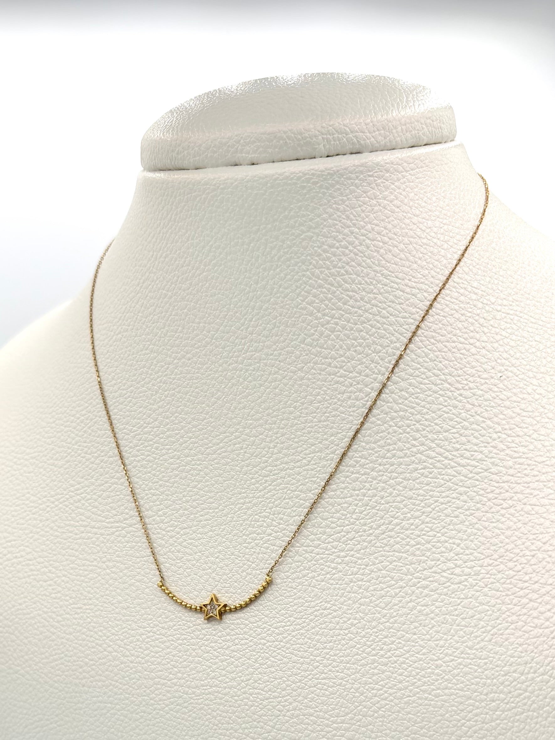 Cadena It aro seguido con herraje de balines y estrella Oro amarillo 18k 2,02 Gr / 0,55 mm / 45 Cm