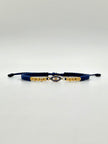 Pulsera tejida herraje ojo circones azules 6BD #3 4BL #3 hilo azul Oro amarillo 18k 1,60 Gr