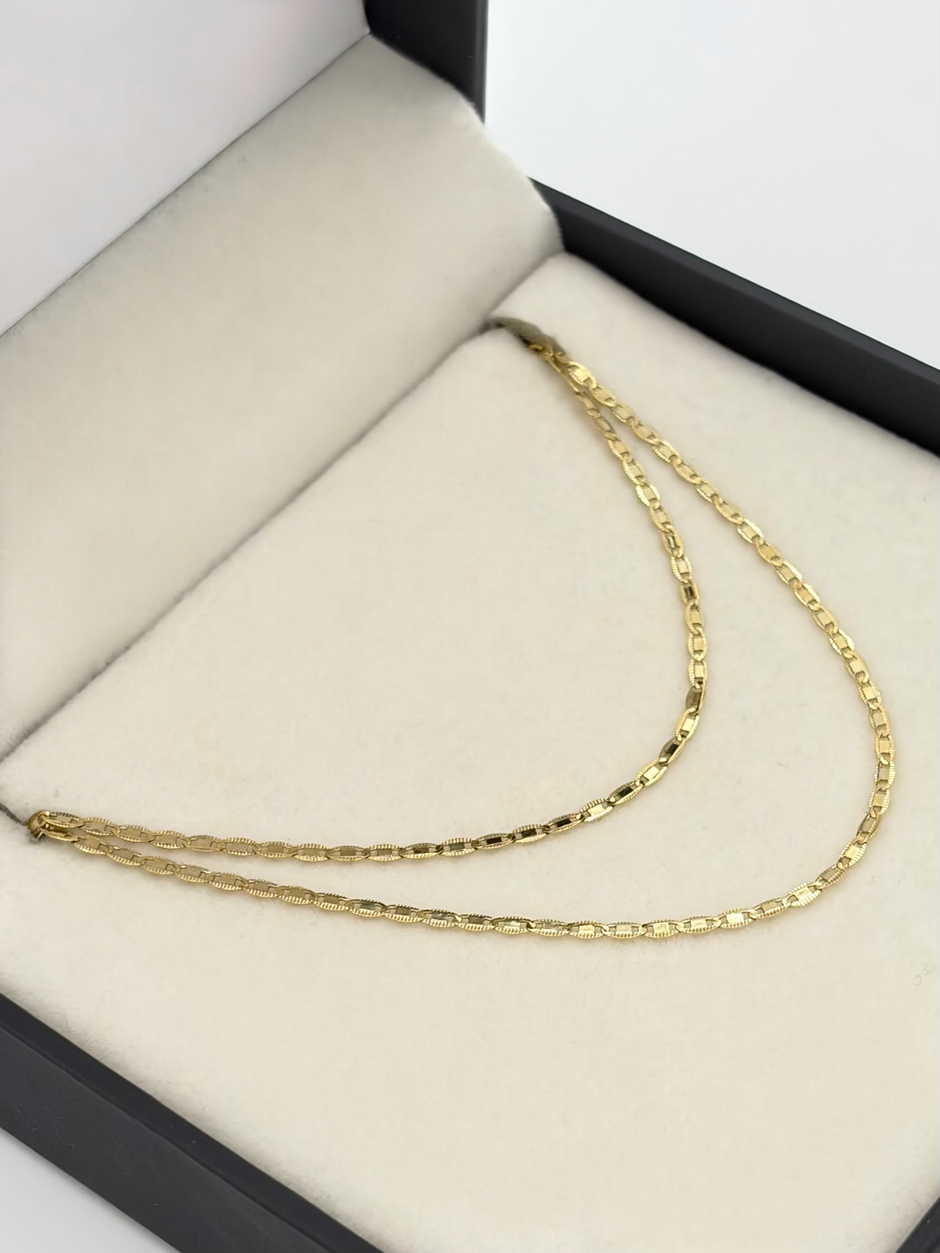 Cadena It plana borde diamantado Oro amarillo 18k 1,96 Gr / 2 mm / 40 Cm