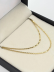 Cadena It plana borde diamantado Oro amarillo 18k 1,96 Gr / 2 mm / 40 Cm