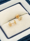 Topos eslabon circones blancos  Oro amarillo 18k 0,74 Gr / 5 mm