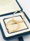 Candonga Semi entorchada diamantada Oro amarillo 18k 1,82 Gr / 2,9 Cm