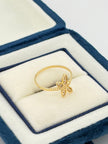 Anillo libelula circones blancos  Oro amarillo 18k / Talla 6/2 / 1,64 Gr
