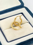 Candonga Cuadradas diamantadas  Oro amarillo 18k 1,23 Gr / 1 Cm