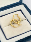 Candonga Cuadradas diamantadas  Oro amarillo 18k 1,23 Gr / 1 Cm