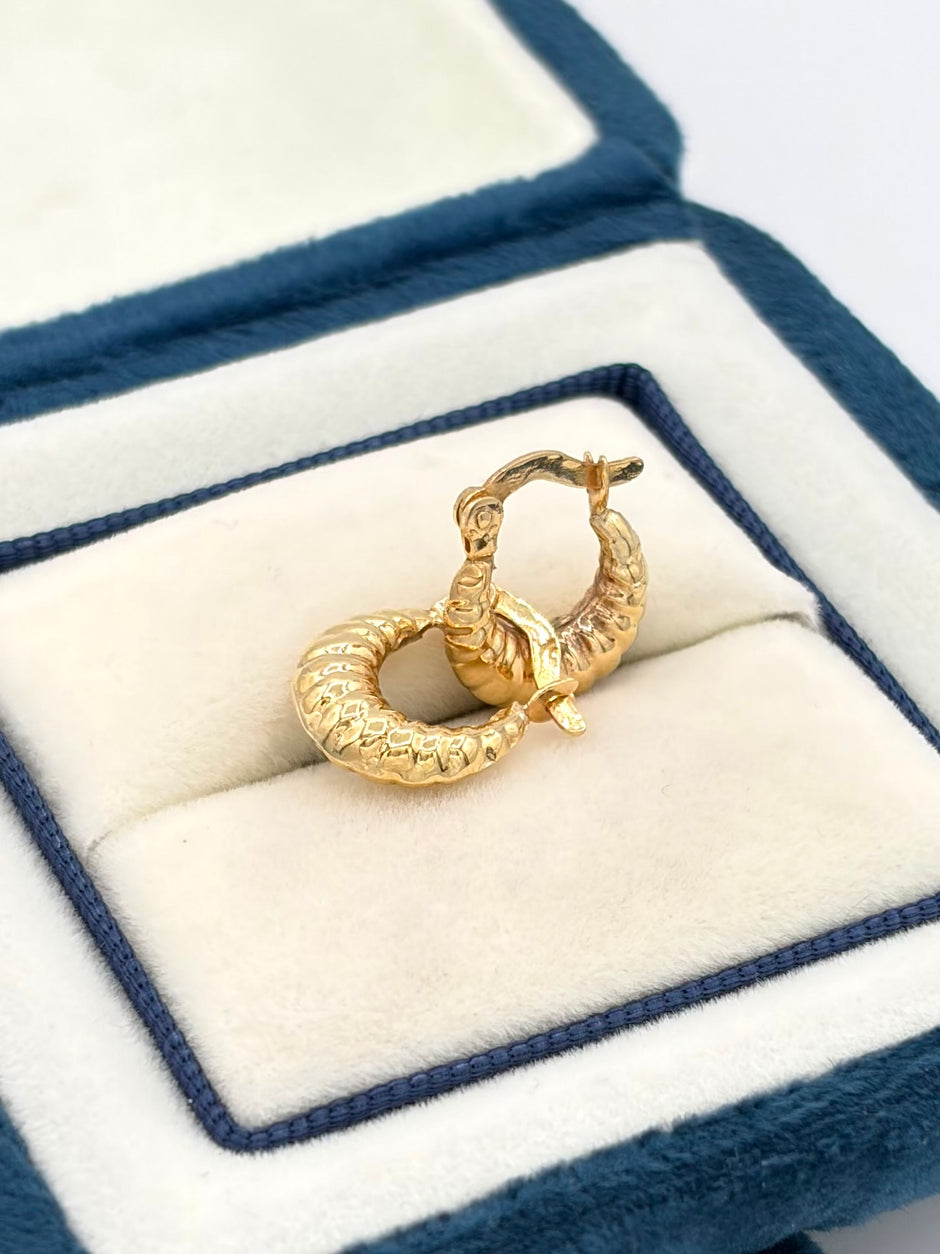 Candonga Rayadas para bebe  Oro amarillo 18k 1,40 Gr / 1 Cm