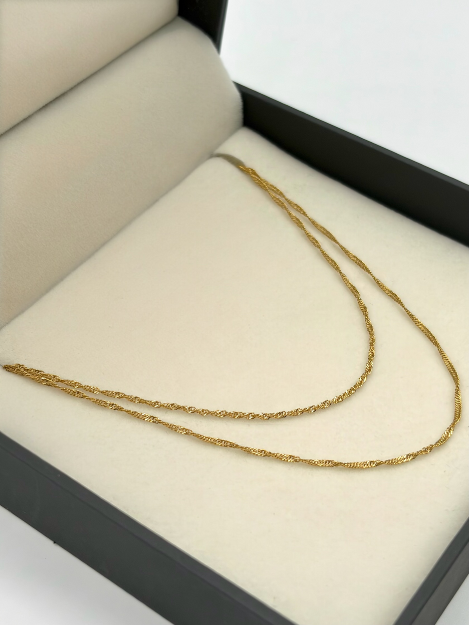 Cadena It singapur Oro amarillo 18k 1,65 Gr / 1 mm / 50 Cm
