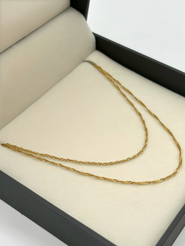 Cadena It singapur Oro amarillo 18k 1,65 Gr / 1 mm / 50 Cm