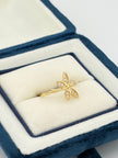 Anillo libelula circones blancos  Oro amarillo 18k / Talla 6/2 / 1,64 Gr