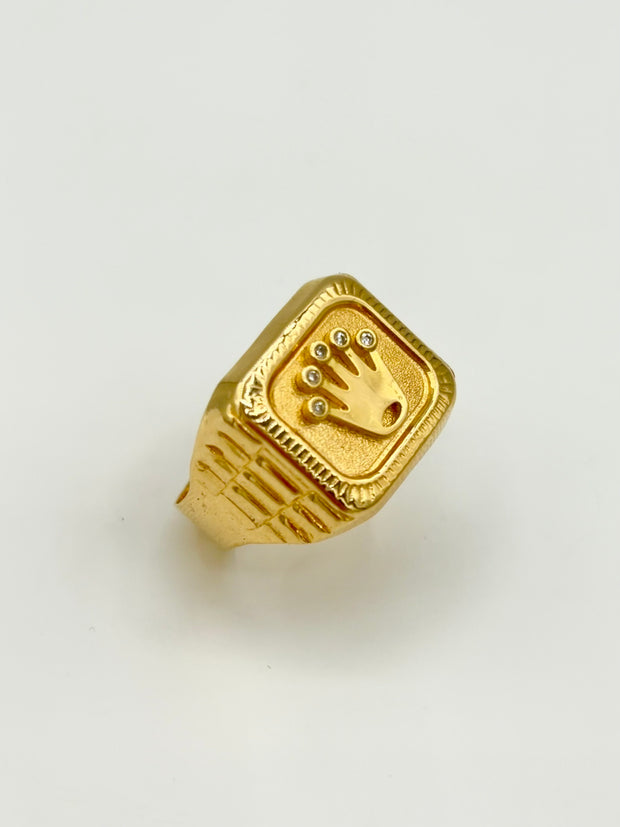 Anillo Troquelado Rolex Oro amarillo 18k / Talla 9/2 / 3,46 Gr