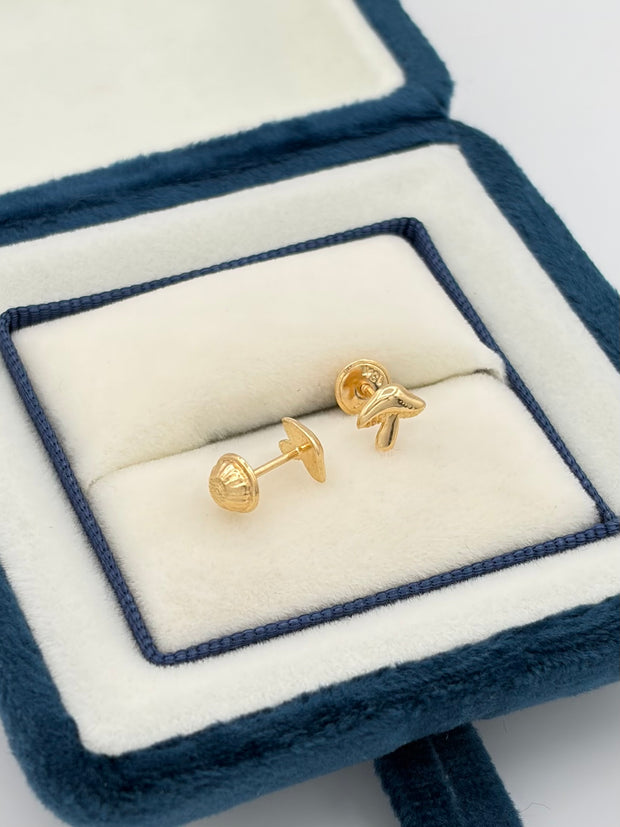 Topos hongos lisos  Oro amarillo 18k 0,87 Gr / 7 mm