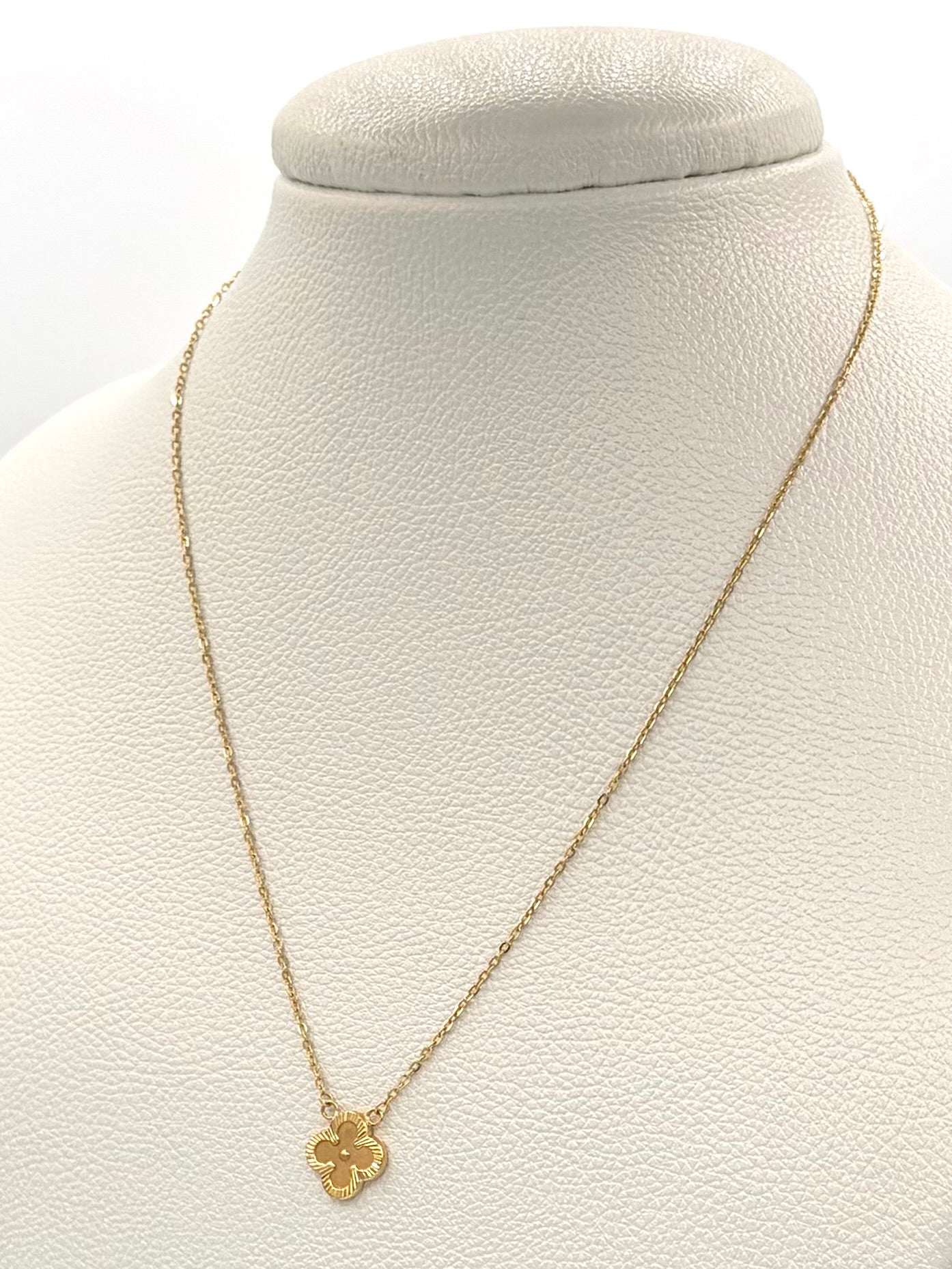Cadena trebol diamantado aro seguido Oro amarillo 18k 3,60 Gr / 1,0 mm / 50 Cm Broche 0,25